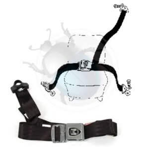 CINTURONES SEGUR. 3 puntos NEGRO+CROM. WW pareja14-555