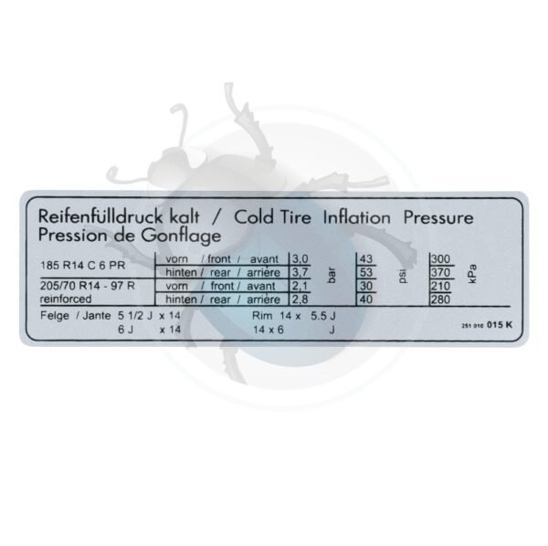 PEGATINA PRESION NEUMATICOS57-010015K